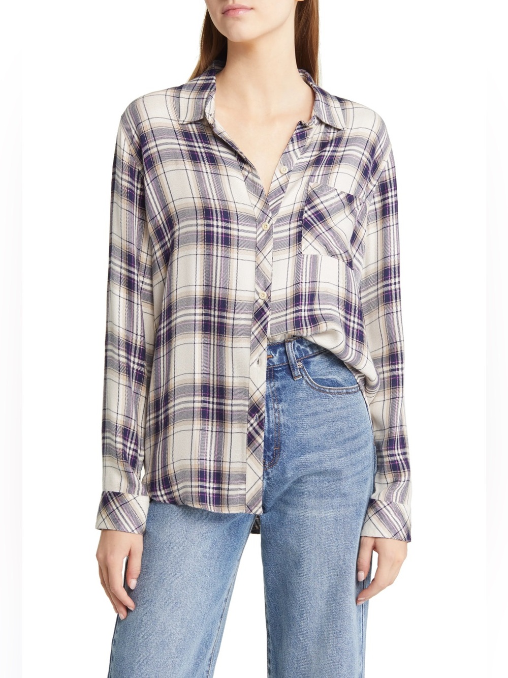 Rails Hunter Metallic Plaid Button-Up Shirt
 Size Small Fall